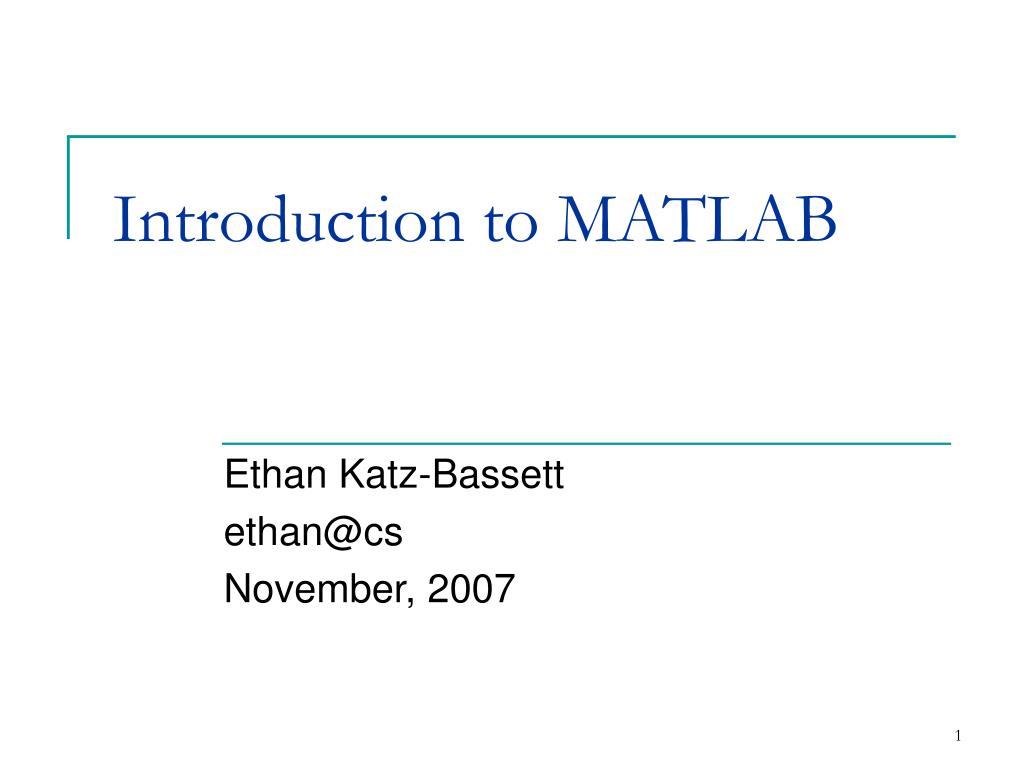 PPT - Introduction to MATLAB PowerPoint Presentation, free download ...