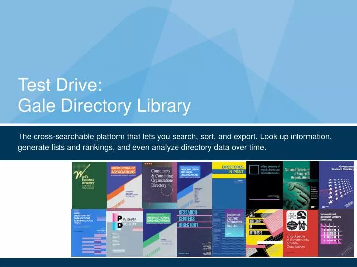 test drive gale directory library