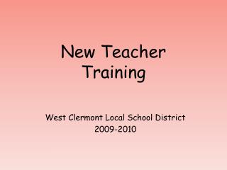 New Teacher Training
