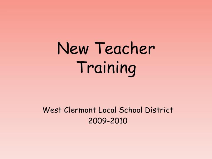 new teacher training