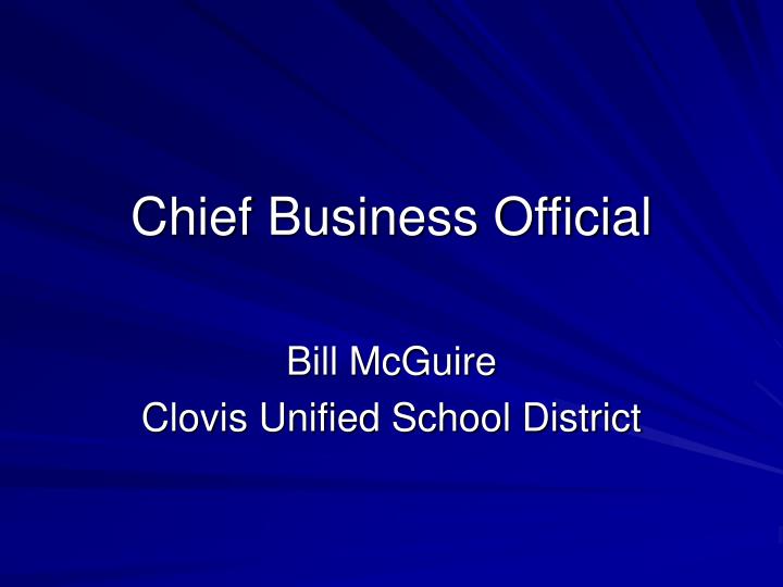 chief business official