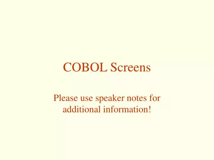 cobol screens