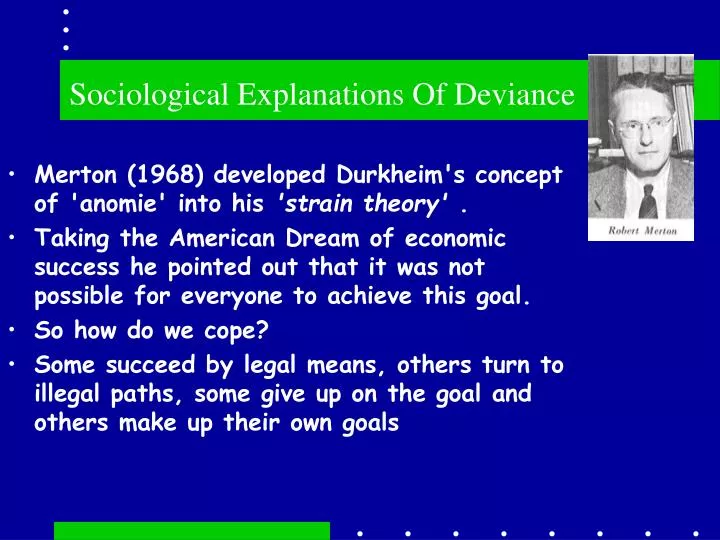 sociological explanations of deviance