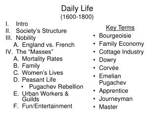 Daily Life (1600-1800)