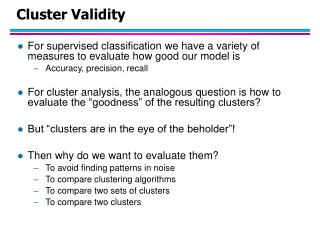 Cluster Validity
