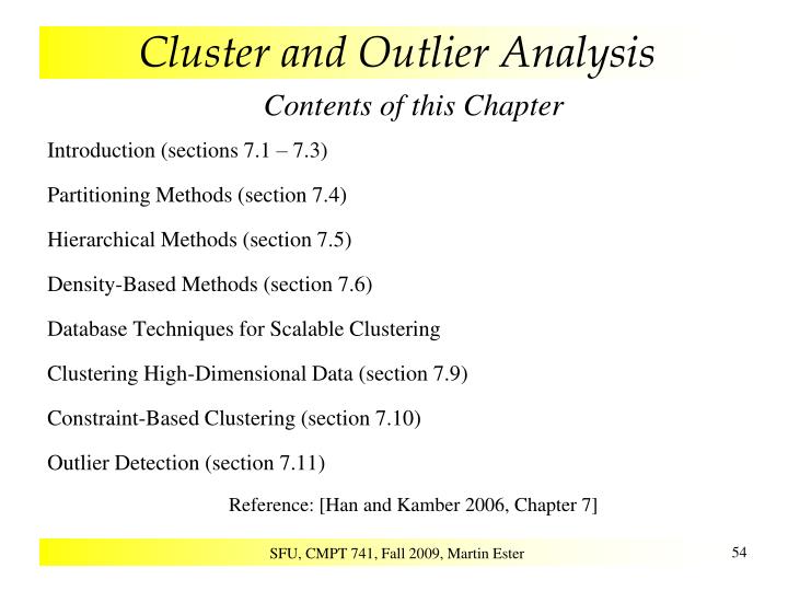 cluster and outlier analysis