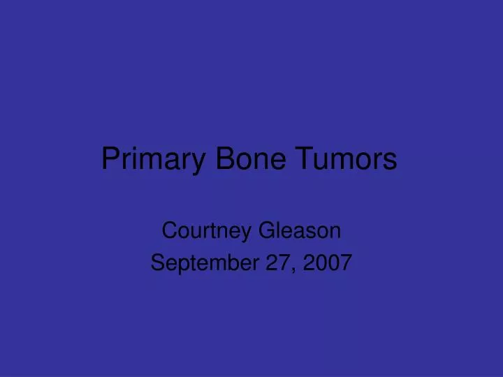 primary bone tumors