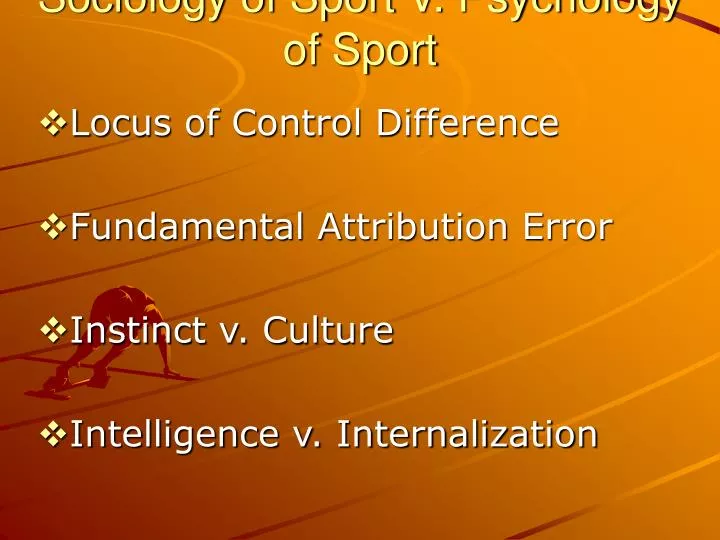 sociology of sport v psychology of sport