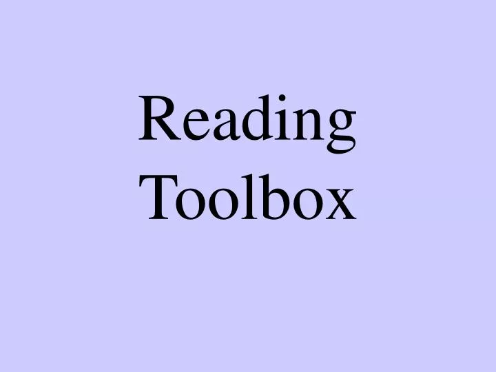 reading toolbox