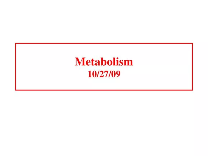 metabolism 10 27 09