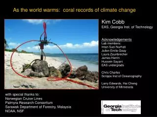 As the world warms: coral records of climate change