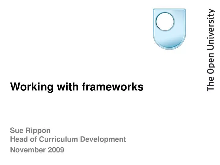 working with frameworks