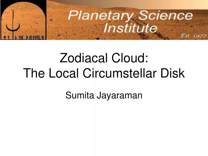 zodiacal cloud the local circumstellar disk
