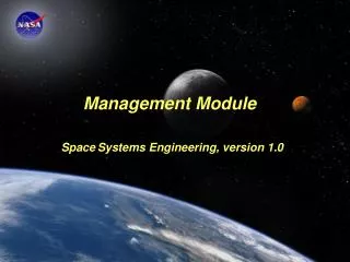 Management Module Space Systems Engineering, version 1.0