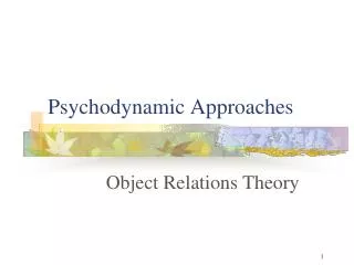 Psychodynamic Approaches