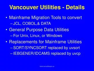 Vancouver Utilities - Details