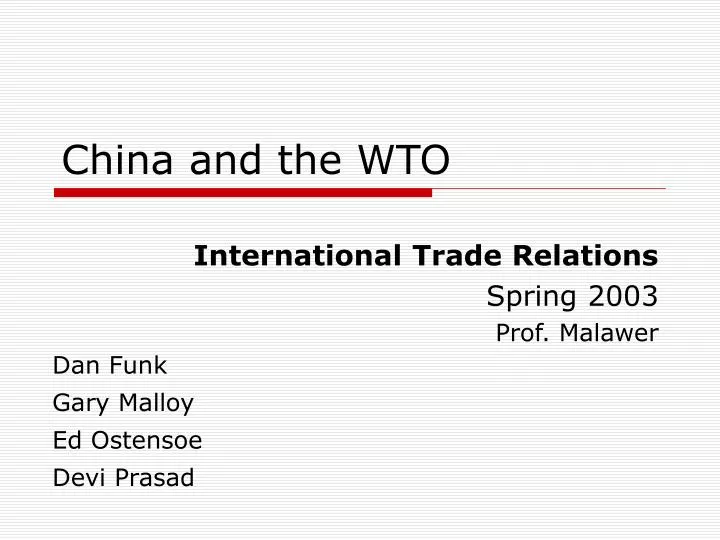 china and the wto