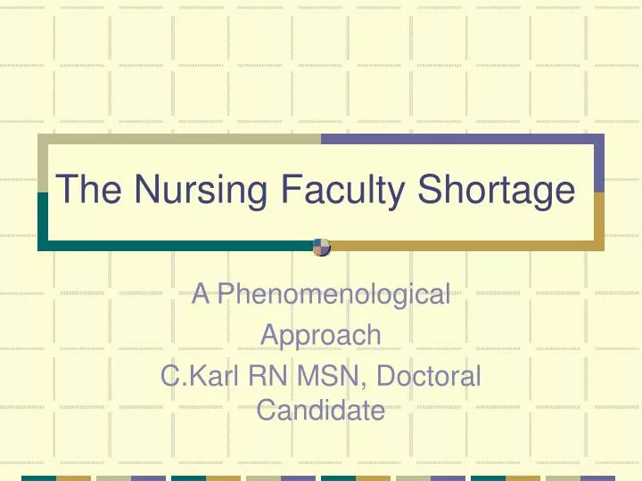 the nursing faculty shortage