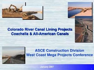 Colorado River Canal Lining Projects Coachella &amp; All-American Canals