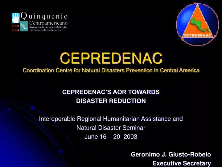 cepredenac coordination centre for natural disasters prevention in central america