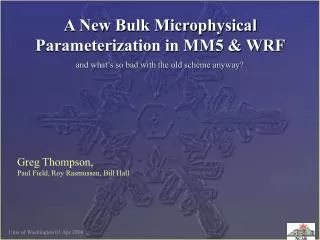 A New Bulk Microphysical Parameterization in MM5 &amp; WRF