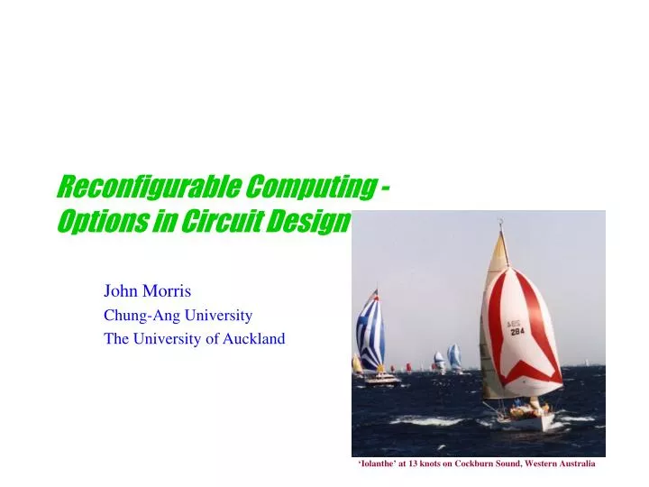 reconfigurable computing options in circuit design