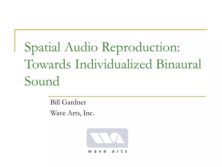 spatial audio reproduction towards individualized binaural sound