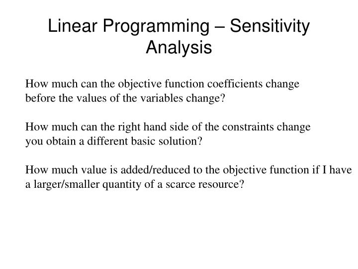 linear programming sensitivity analysis