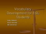 Vocabulary Development for ESL Students - slide 1