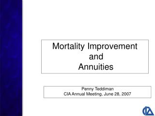 Mortality Improvement and Annuities