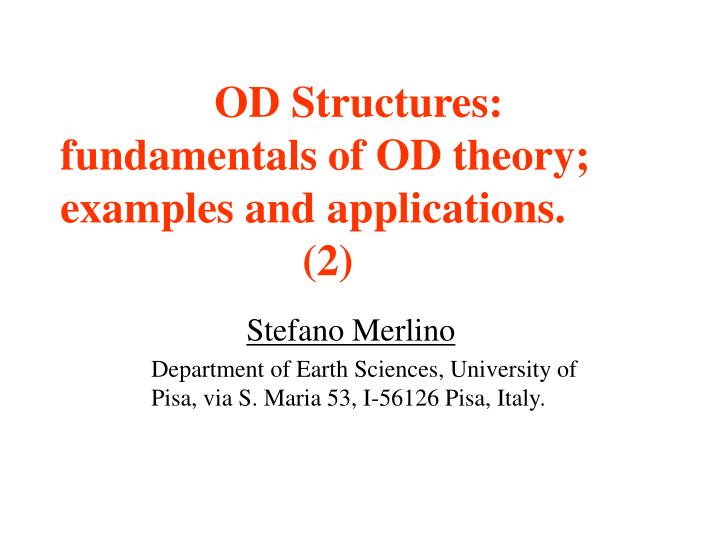 od structures fundamentals of od theory examples and applications 2