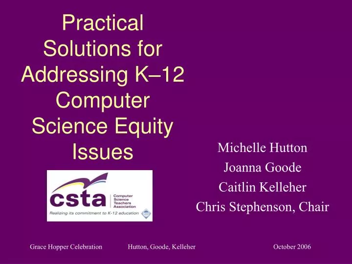 practical solutions for addressing k 12 computer science equity issues