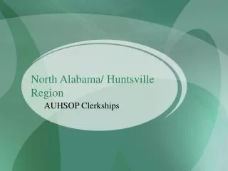 North Alabama/ Huntsville Region