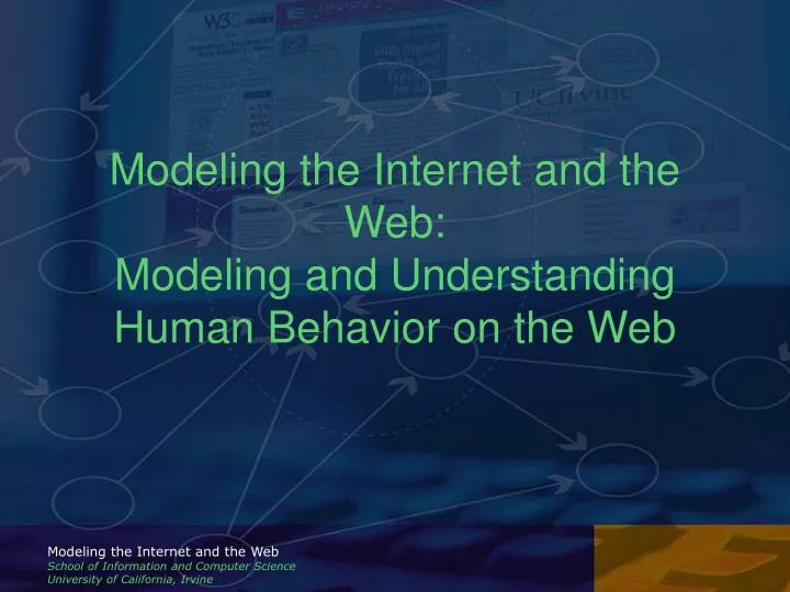 modeling the internet and the web modeling and understanding human behavior on the web