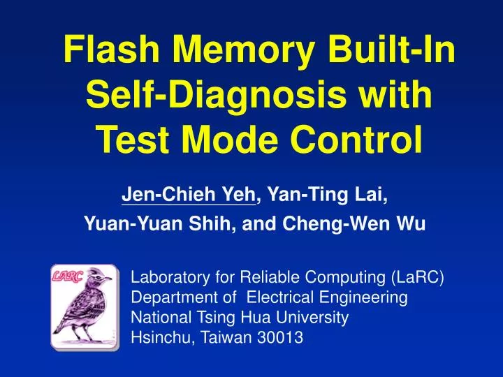 flash memory built in self diagnosis with test mode control