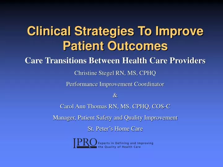 clinical strategies to improve patient outcomes