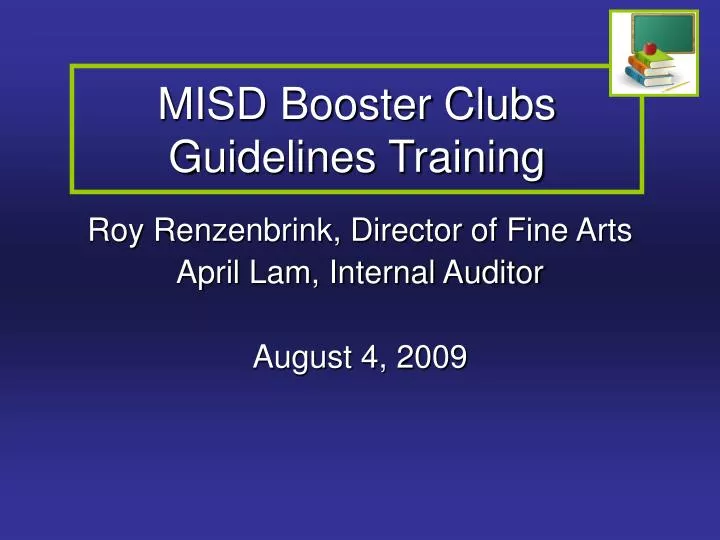 misd booster clubs guidelines training
