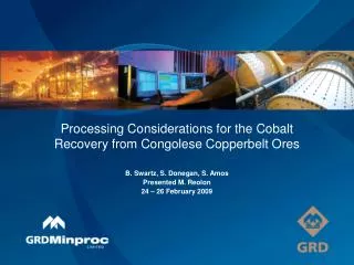 Processing Considerations for the Cobalt Recovery from Congolese Copperbelt Ores