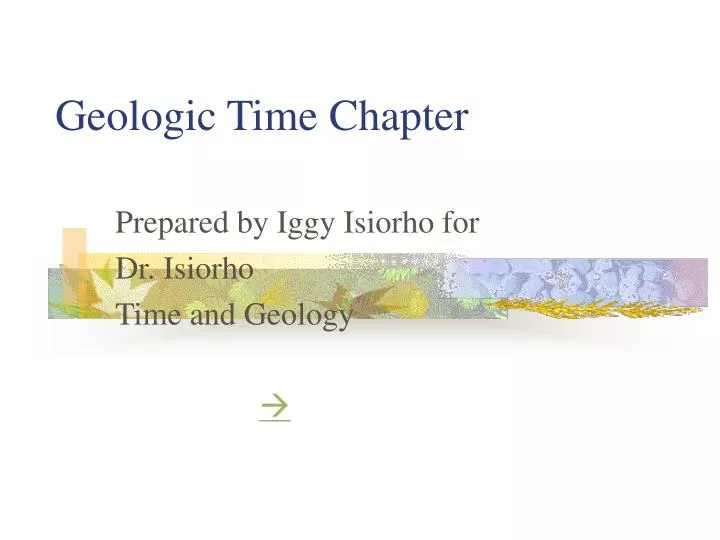 geologic time chapter