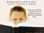 Educate for Life - slide 1