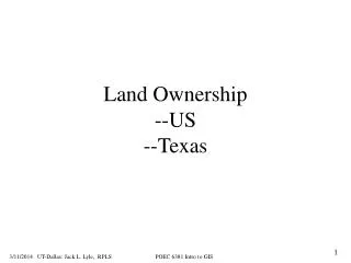 Land Ownership --US --Texas