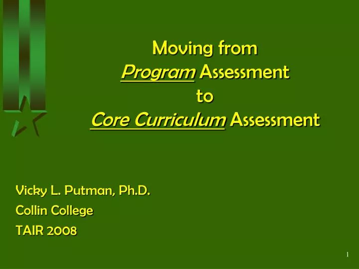 moving from program assessment to core curriculum assessment