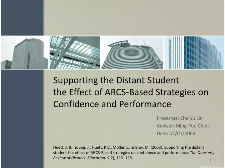 supporting the distant student the effect of arcs based strategies on confidence and performance