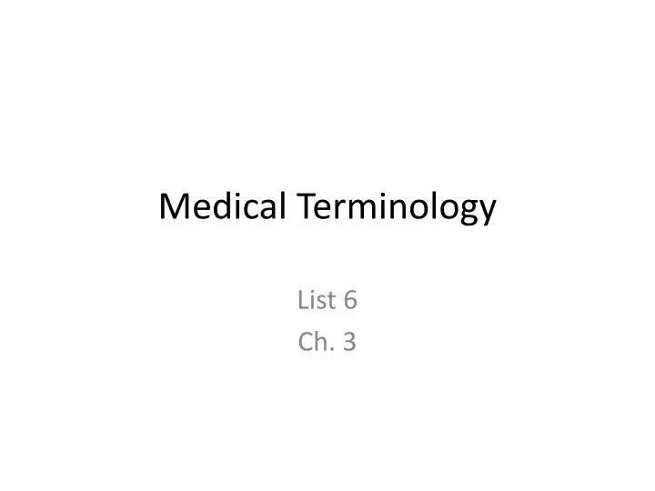 medical terminology