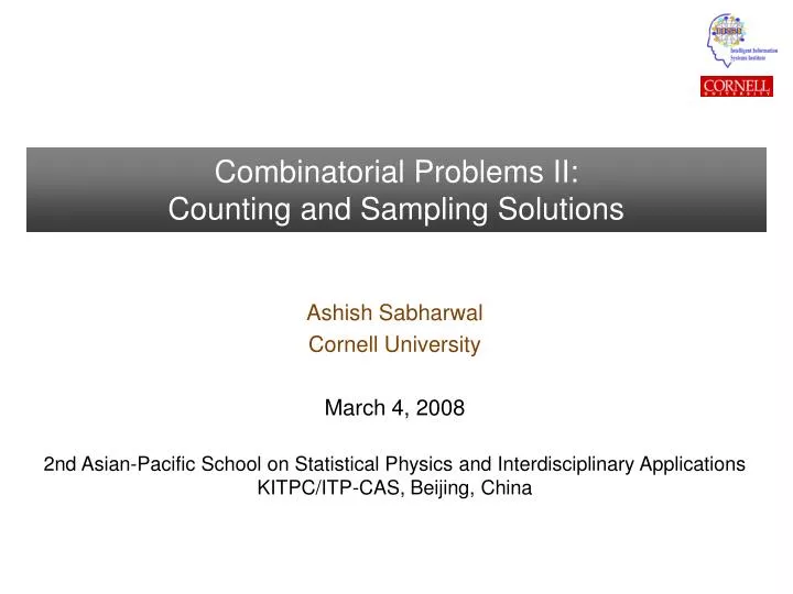combinatorial problems ii counting and sampling solutions