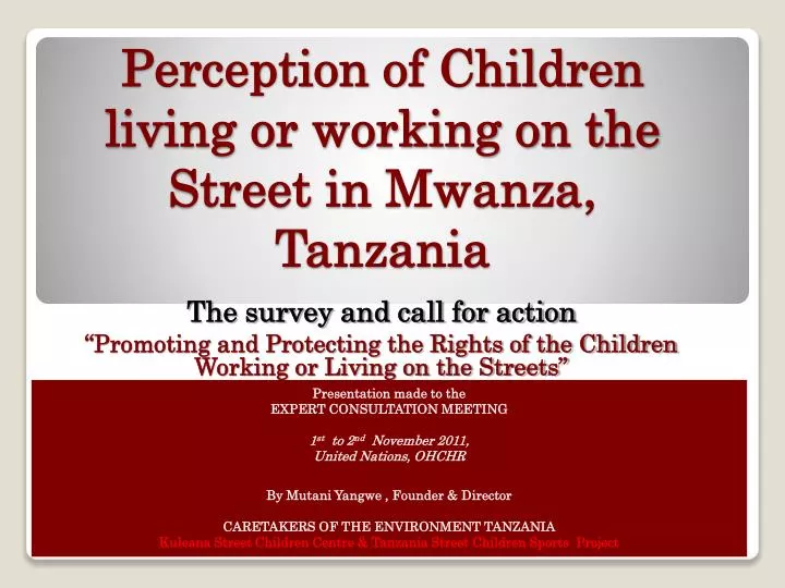 perception of children living or working on the street in mwanza tanzania