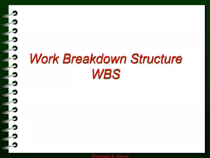 work breakdown structure wbs