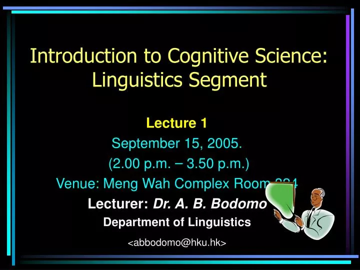introduction to cognitive science linguistics segment
