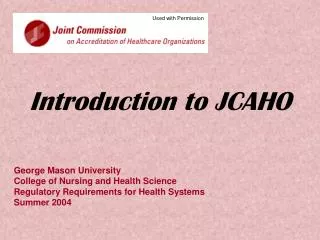 Introduction to JCAHO