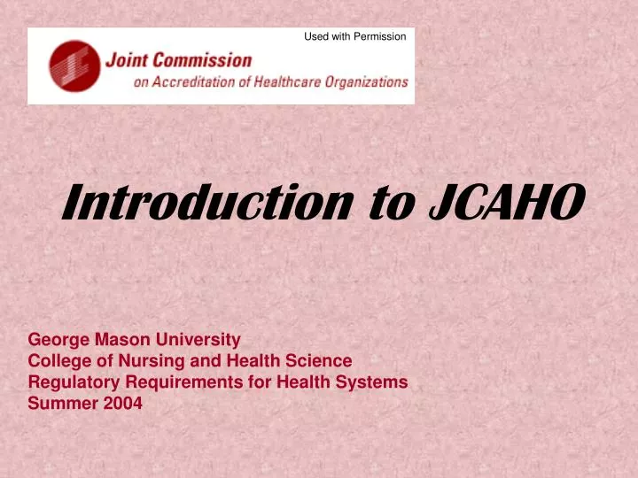 introduction to jcaho